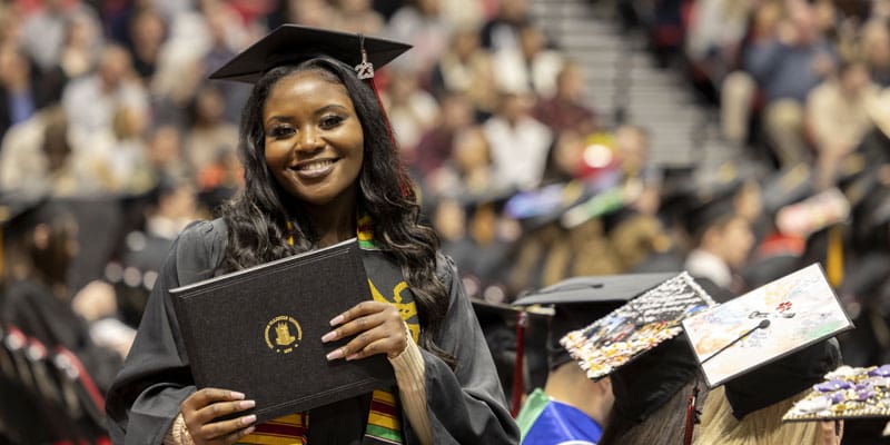 Student at NIU graduation